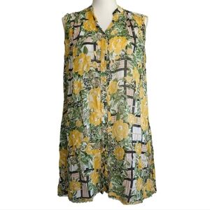 Anthropologie Porridge Arboretum Rose Trellis Floral Sleeveless Dress